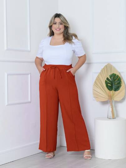 Alilan Calça Pantalona Plus Size - Elegância e Conforto em Cada Passo