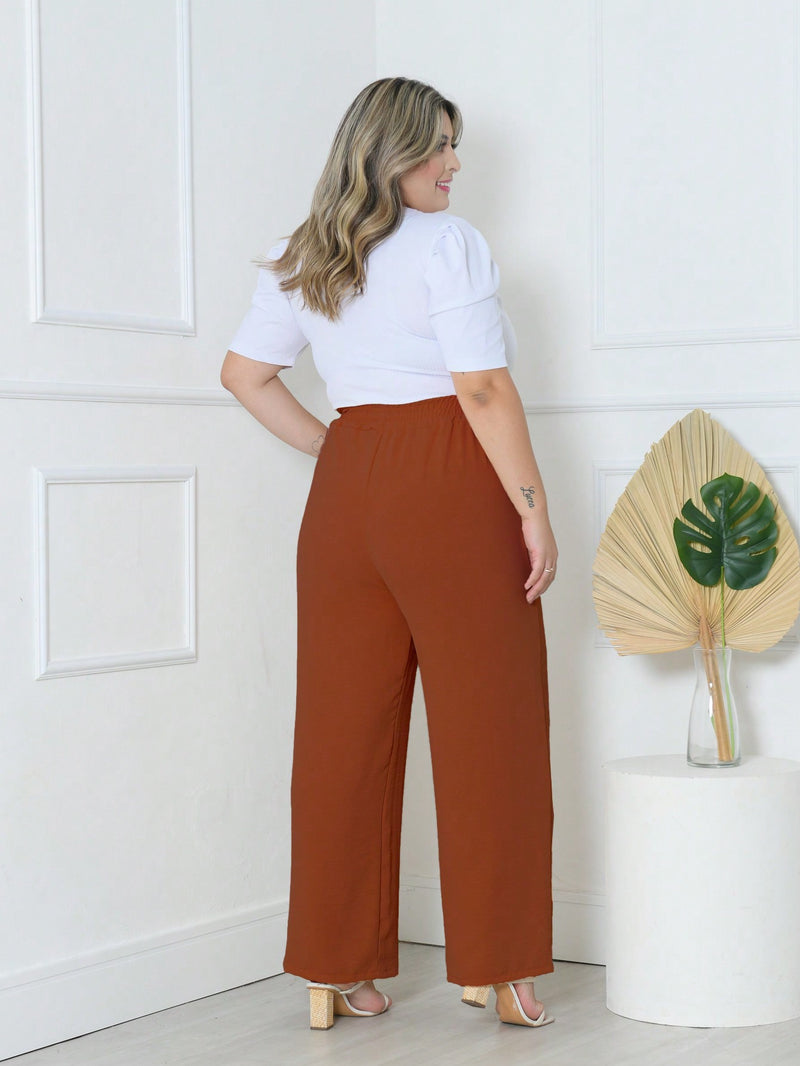 Alilan Calça Pantalona Plus Size - Elegância e Conforto em Cada Passo