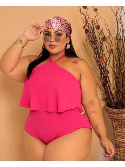 Body Babado Alça Feminino Plus Size Tamanho Grande Suplex