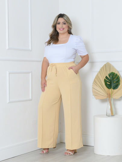 Alilan Calça Pantalona Plus Size - Elegância e Conforto em Cada Passo