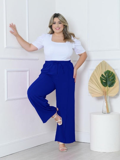 Alilan Calça Pantalona Plus Size - Elegância e Conforto em Cada Passo