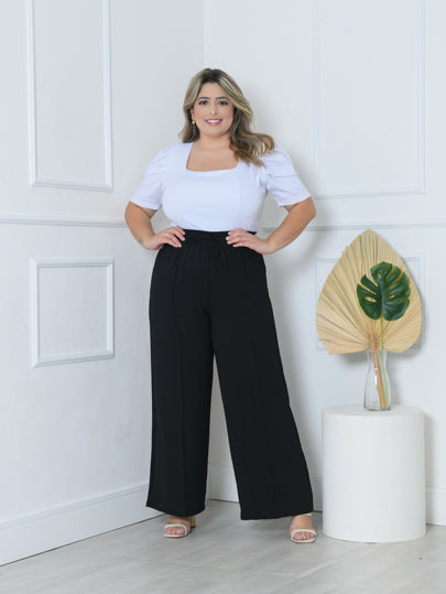 Alilan Calça Pantalona Plus Size - Elegância e Conforto em Cada Passo