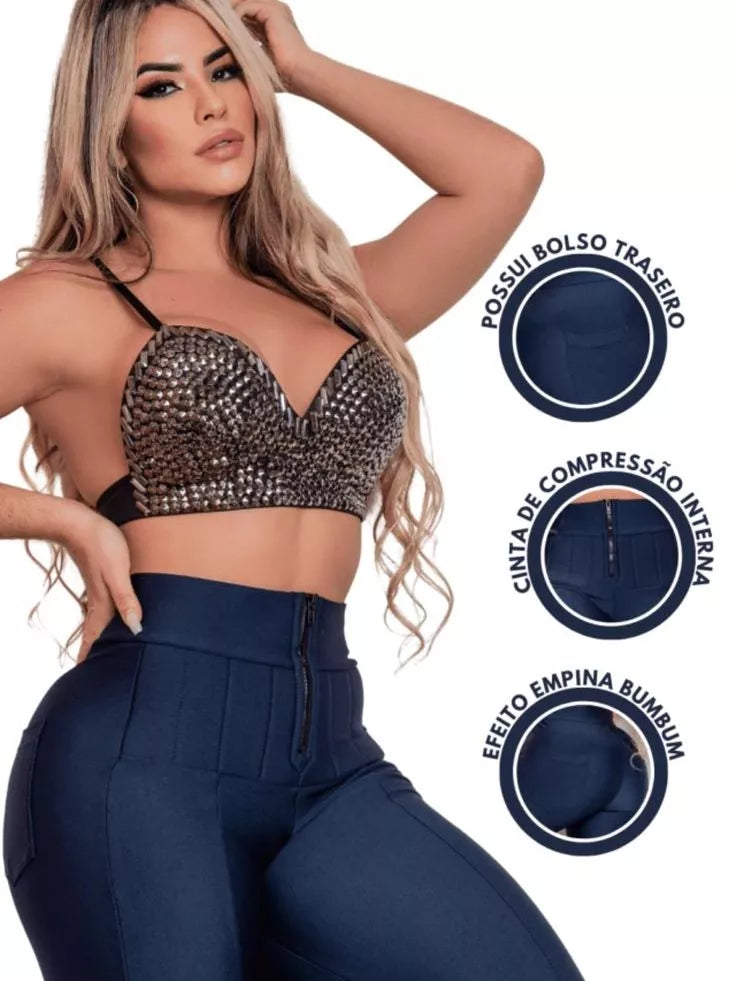 Calça Legging Lipo Super Power Suplex | Cintura Alta Com Bolso